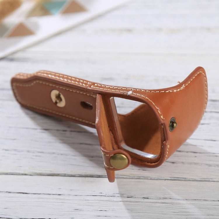 1/4 inch Thread PU Leather Camera Half Case Base for Sony ILCE-6000 / A6000(Brown) - Half Case by buy2fix | Online Shopping UK | buy2fix