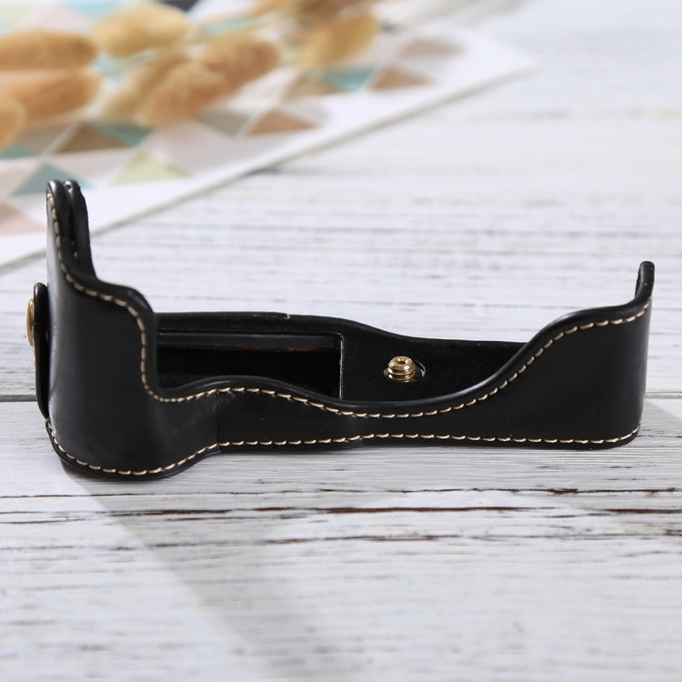 1/4 inch Thread PU Leather Camera Half Case Base for Canon EOS M3(Black) - Half Case by buy2fix | Online Shopping UK | buy2fix