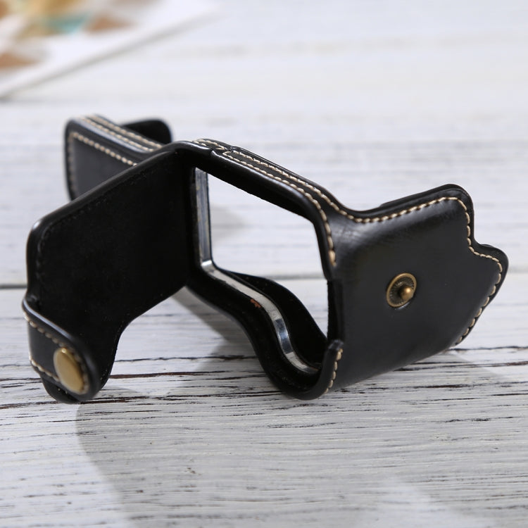 1/4 inch Thread PU Leather Camera Half Case Base for Canon EOS M3(Black) - Half Case by buy2fix | Online Shopping UK | buy2fix