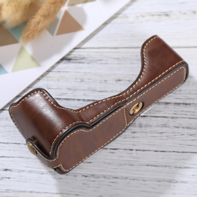 1/4 inch Thread PU Leather Camera Half Case Base for Canon EOS M3(Coffee) - Half Case by buy2fix | Online Shopping UK | buy2fix