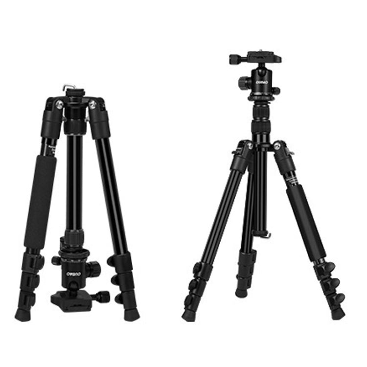 TRIOPO K2508S+B1S Adjustable Portable Aluminum Alloy Tripod with Ball Head for SLR Camera(Black) - Tripods by TRIOPO | Online Shopping UK | buy2fix
