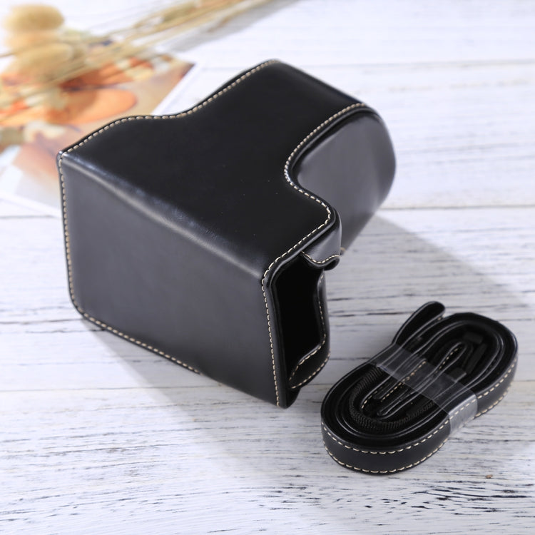 Full Body Camera PU Leather Case Bag with Strap for FUJIFILM X-A3 / X-A2/ X-M1 / X-A10 (16-50mm / 18-55mm / XF 35mm Lens)(Black) - Camera Accessories by buy2fix | Online Shopping UK | buy2fix