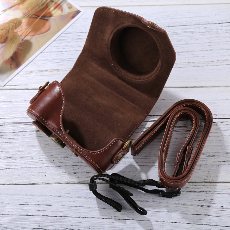 Full Body Camera PU Leather Camera Case Bag with Strap for Canon PowerShot G7 X Mark II (Coffee) by buy2fix