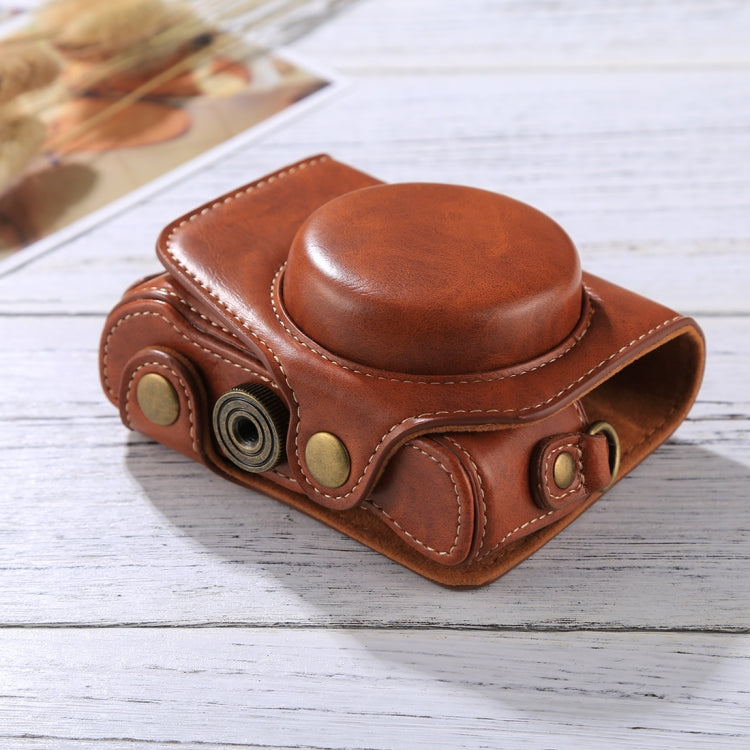 Full Body Camera PU Leather Camera Case Bag with Strap for Canon PowerShot G7 X Mark II (Brown) by buy2fix