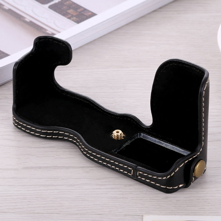 1/4 inch Thread PU Leather Camera Half Case Base for FUJIFILM X-A5 / X-A20(Black) - Half Case by buy2fix | Online Shopping UK | buy2fix