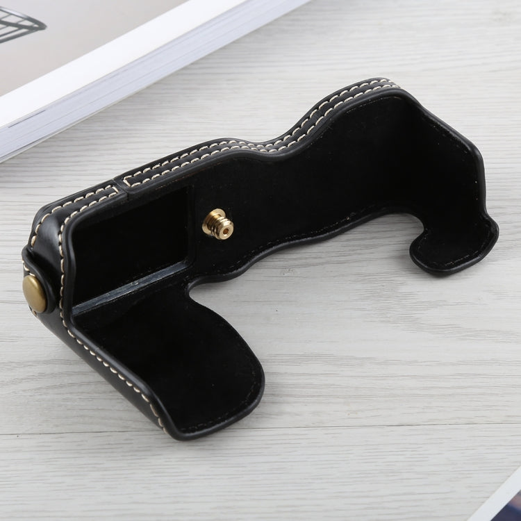 1/4 inch Thread PU Leather Camera Half Case Base for FUJIFILM X-A5 / X-A20(Black) - Half Case by buy2fix | Online Shopping UK | buy2fix