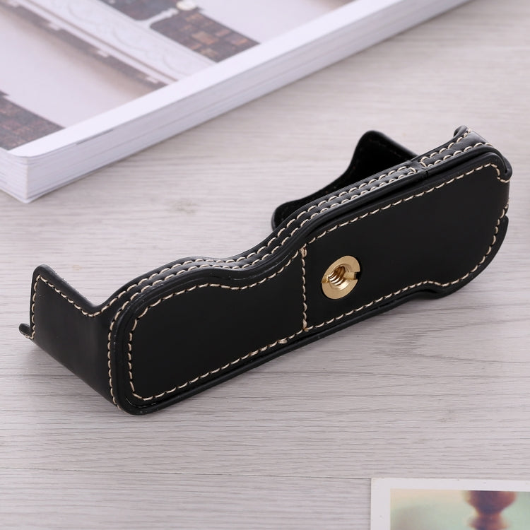 1/4 inch Thread PU Leather Camera Half Case Base for FUJIFILM X-A5 / X-A20(Black) - Half Case by buy2fix | Online Shopping UK | buy2fix