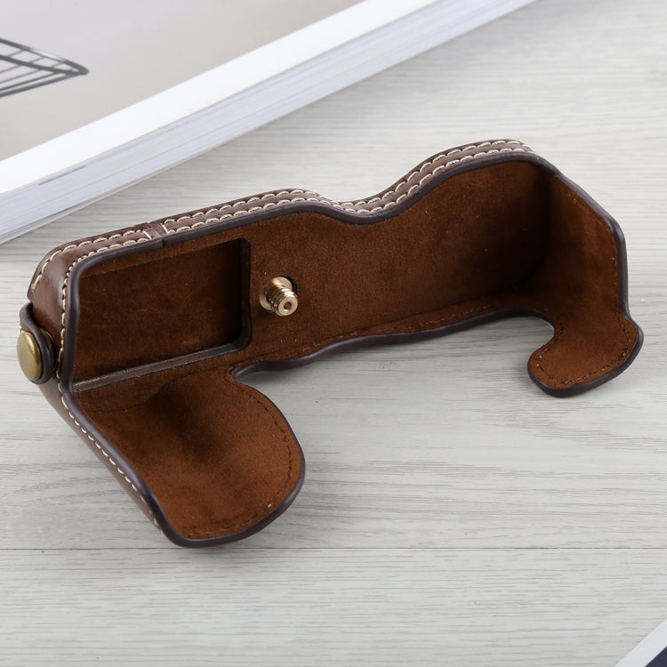 1/4 inch Thread PU Leather Camera Half Case Base for FUJIFILM X-A5 / X-A20(Coffee) - Half Case by buy2fix | Online Shopping UK | buy2fix