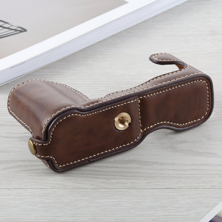 1/4 inch Thread PU Leather Camera Half Case Base for FUJIFILM X-A5 / X-A20(Coffee) - Half Case by buy2fix | Online Shopping UK | buy2fix