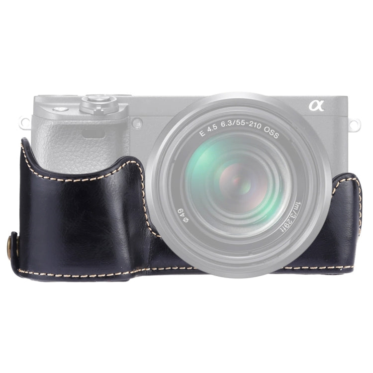 1/4 inch Thread PU Leather Camera Half Case Base for Sony A6400 / ILCE-A6400 (Black) - Half Case by buy2fix | Online Shopping UK | buy2fix