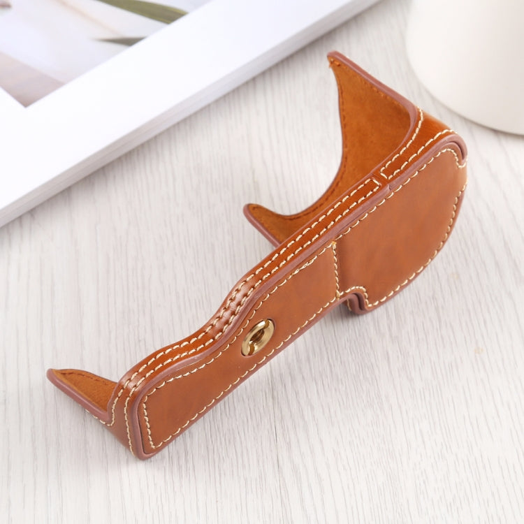 1/4 inch Thread PU Leather Camera Half Case Base for Sony A6400 / ILCE-A6400 (Brown) - Half Case by buy2fix | Online Shopping UK | buy2fix