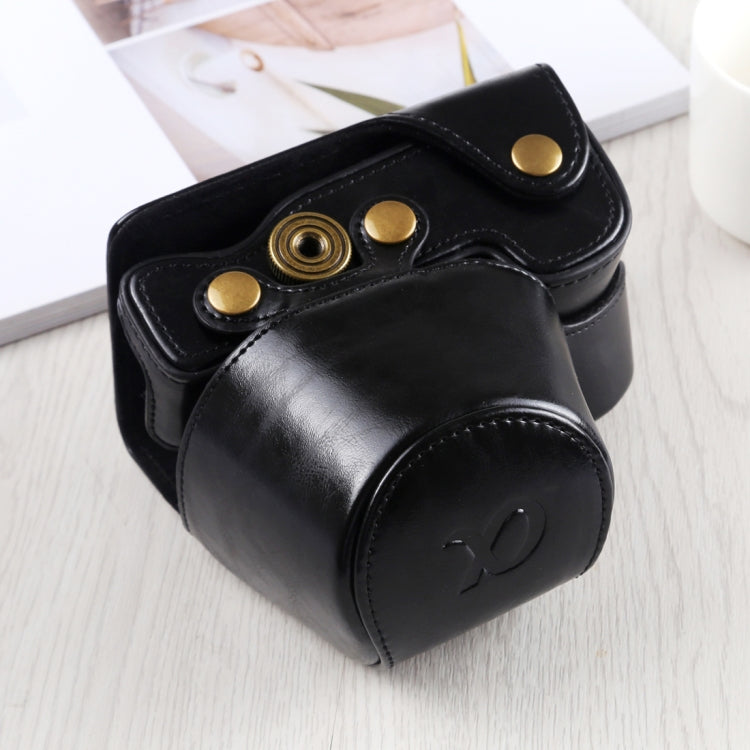 Full Body Camera PU Leather Case Bag with Strap for Sony A6400 / ILCE-A6400 (Black) - Leather Bag by buy2fix | Online Shopping UK | buy2fix