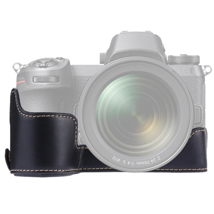 1/4 inch Thread PU Leather Camera Half Case Base for Nikon Z6 / Z7 (Black) - Half Case by buy2fix | Online Shopping UK | buy2fix