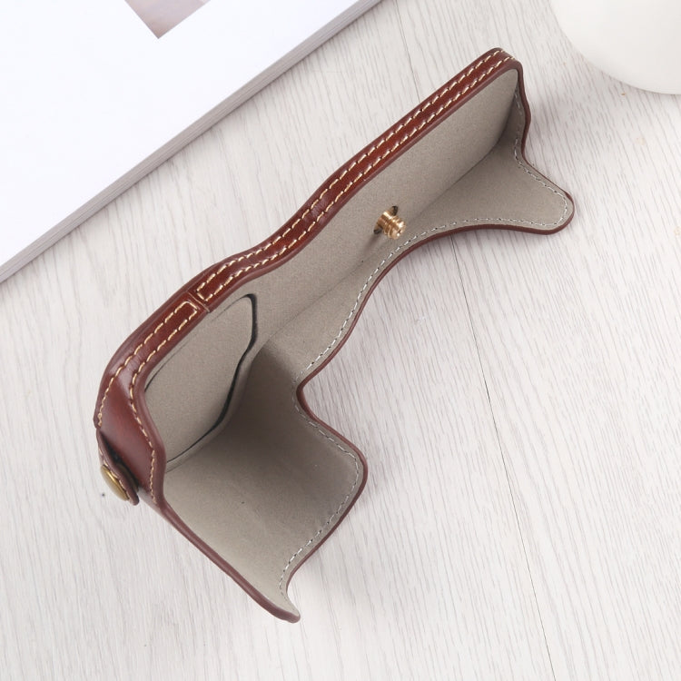 1/4 inch Thread PU Leather Camera Half Case Base for Canon EOS R (Coffee) - Half Case by buy2fix | Online Shopping UK | buy2fix