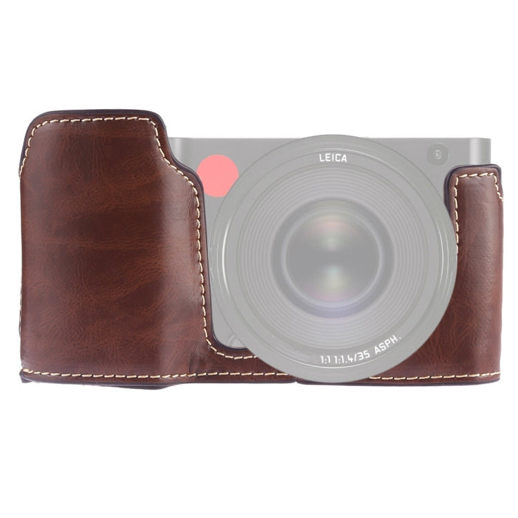 1/4 inch Thread PU Leather Camera Half Case Base for Leica TL (Typ 701) (Coffee) - Half Case by buy2fix | Online Shopping UK | buy2fix