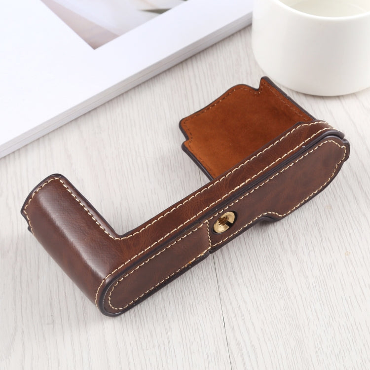 1/4 inch Thread PU Leather Camera Half Case Base for Leica TL (Typ 701) (Coffee) - Half Case by buy2fix | Online Shopping UK | buy2fix