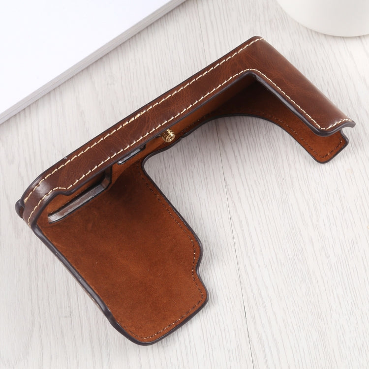 1/4 inch Thread PU Leather Camera Half Case Base for Leica TL (Typ 701) (Coffee) - Half Case by buy2fix | Online Shopping UK | buy2fix