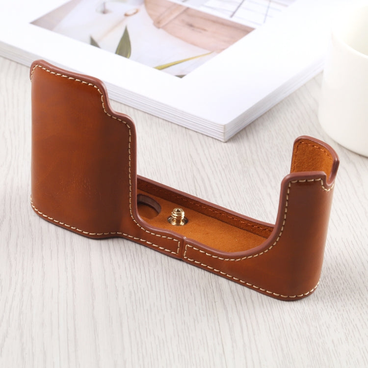 1/4 inch Thread PU Leather Camera Half Case Base for Leica TL (Typ 701) (Brown) - Half Case by buy2fix | Online Shopping UK | buy2fix