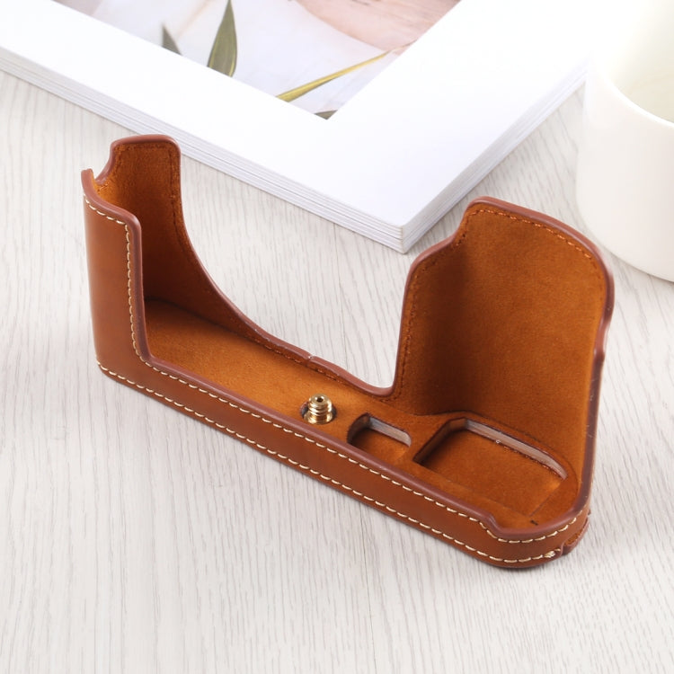 1/4 inch Thread PU Leather Camera Half Case Base for Leica TL (Typ 701) (Brown) - Half Case by buy2fix | Online Shopping UK | buy2fix