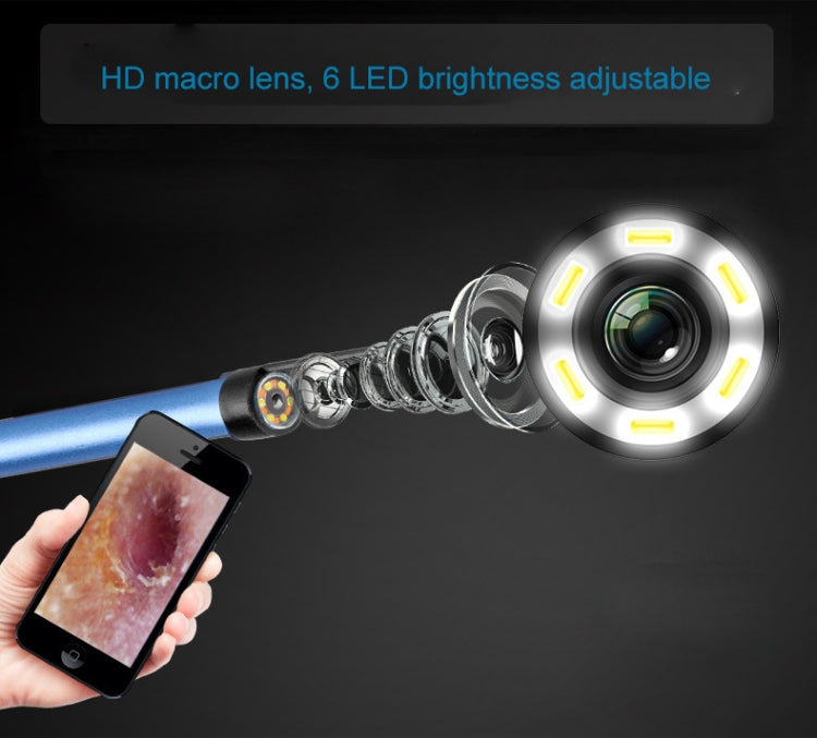 2 in 1 USB HD Visual Earwax Clean Tool Endoscope Borescope with LED Lights & Wifi, Cable length: 2m (Blue) by buy2fix