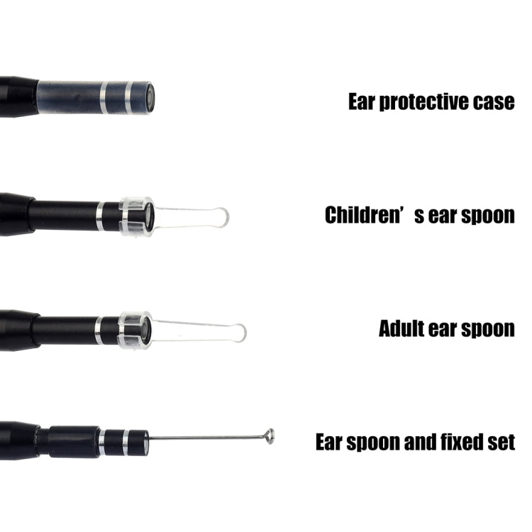 AN101 5.5mm Home Otoscope Three-in-One Ear Endoscope 30W HD Otoscope Visual Ear Picking Otoscope(Black) - by buy2fix | Online Shopping UK | buy2fix