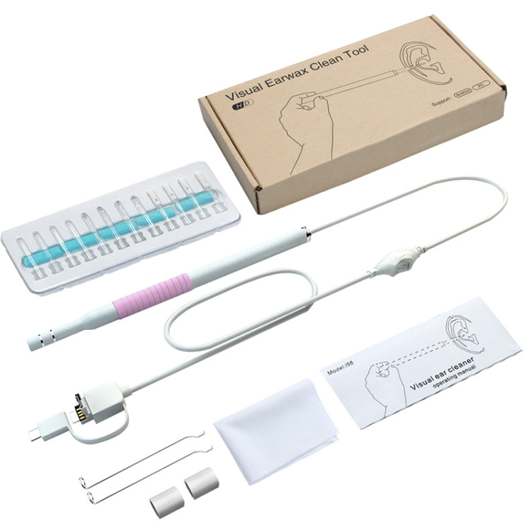 I98 1.3 Million HD Visual Earwax Clean Tool Endoscope Borescope with 6 LEDs, Lens Diameter: 5.5mm (Pink) by buy2fix