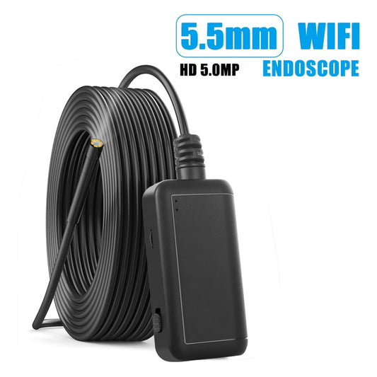 F220 5.5mm HD 5.0MP WIFI Endoscope Inspection Camera with 6 LEDs, Length: 5m by buy2fix