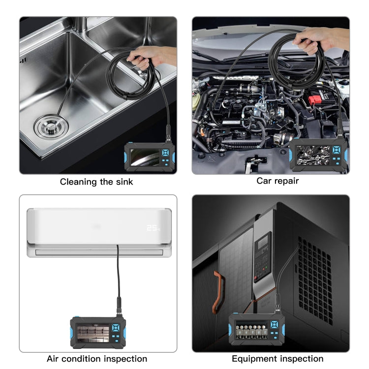 P30 5.5mm IP67 Waterproof 4.3 inch HD Portable Endoscope Hard Cable Industrial Endoscope, Cable Length: 2m(Blue) - by buy2fix | Online Shopping UK | buy2fix
