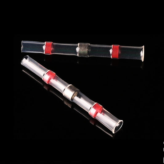 100 PCS AWG22-18 0.5-1.5mm Seal Heat Shrink Butt Wire Connectors Red Terminals Solder Sleeve(Red) by buy2fix