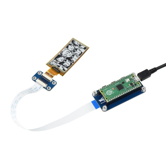 Waveshare 2.13 inch 212 x 104 Pixel Black / White Flexible E-Paper E-Ink Display Module for Raspberry Pi Pico, SPI Interface by WAVESHARE