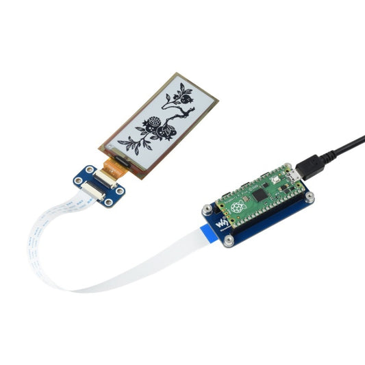 Waveshare 2.9 inch 296 x 128 Pixel Black / White Flexible E-Paper E-Ink Display Module for Raspberry Pi Pico, SPI Interface by WAVESHARE