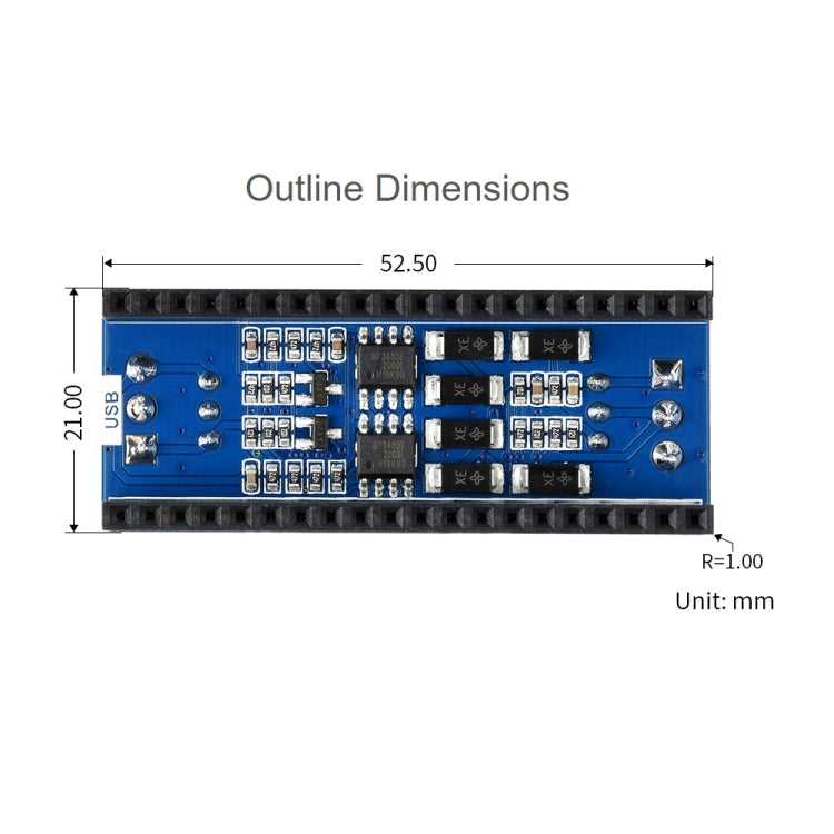 Waveshare 2-Channel RS485 Module for Raspberry Pi Pico, SP3485 Transceiver, UART To RS485 by WAVESHARE