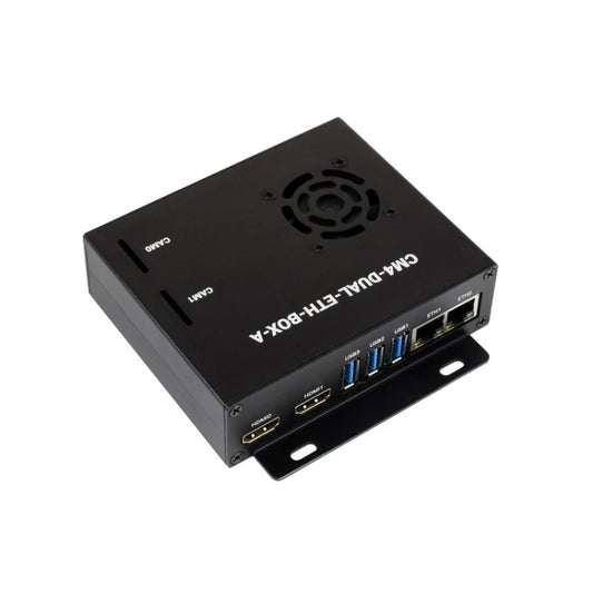 Waveshare Dual Gigabit Ethernet Mini-Computer with Metal Case & Cooling Fan for Raspberry Pi CM4(US Plug) by WAVESHARE