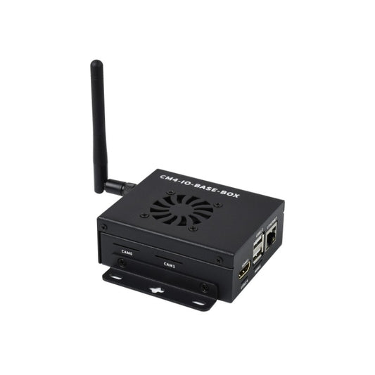 Waveshare Mini IO Board Full Ver Mini-Computer Base Box with Metal Case & Cooling Fan for Raspberry Pi CM4(EU Plug) by WAVESHARE