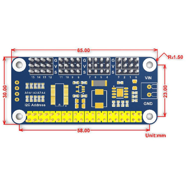 Waveshare 16-Channel 12-bit I2C Servo Driver HAT for Raspberry Pi by WAVESHARE