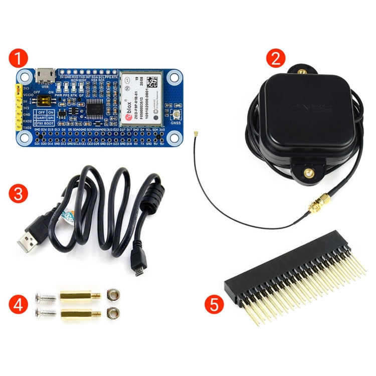 Waveshare ZED-F9P GPS-RTK HAT Centimeter Level Accuracy Multi-Band RTK Differential GPS Module for Raspberry Pi by WAVESHARE