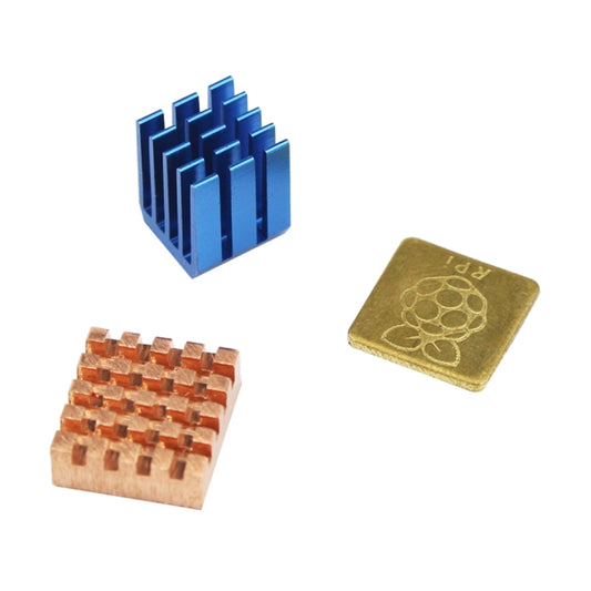 3 in 1 Cooling Heatsink Copper + Aluminium Heat Sink Pad Shims for Raspberry Pi 3 / 2 / B+ by buy2fix