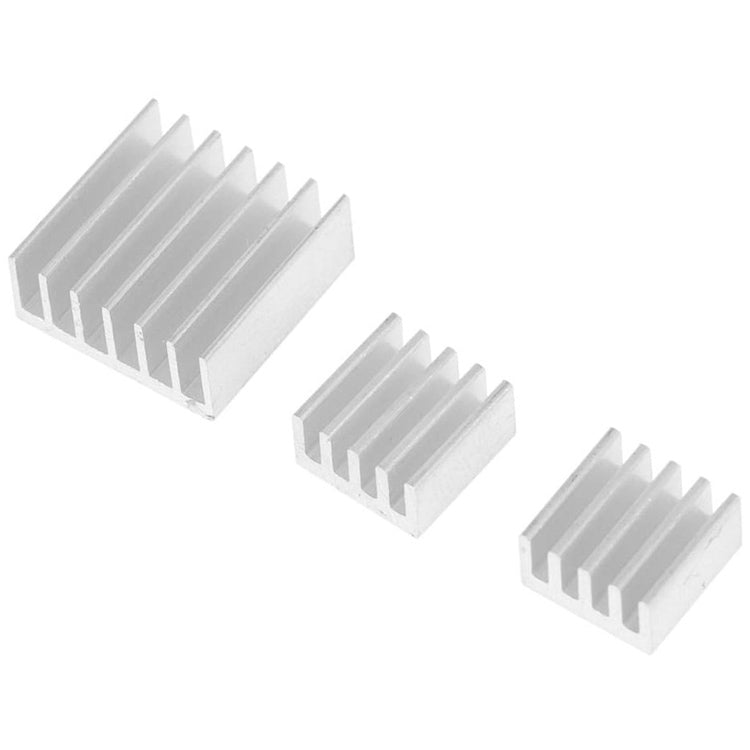 3 in 1 Cooling Heatsink Aluminium Heat Sink Pad Shims for Raspberry Pi 3 / 2 by buy2fix