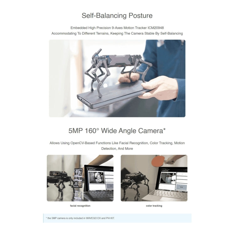 Waveshare WAVEGO 12-DOF Bionic Dog-Like Robot, Basic Version(UK Plug) by WAVESHARE