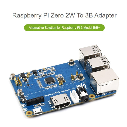 Waveshare Raspberry Pi Zero 2W To 3B Adapter for Raspberry Pi 3 Model B/B+ - Modules Expansions Accessories by WAVESHARE | Online Shopping UK | buy2fix