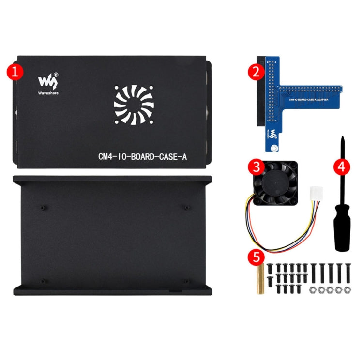 Waveshare Metal Box A for Raspberry Pi CM4 IO Board, with Cooling Fan by WAVESHARE
