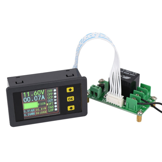 90V 20A Color Dual-Display Voltage Current Meter Charge Discharge Measurement Counter with Relay by buy2fix