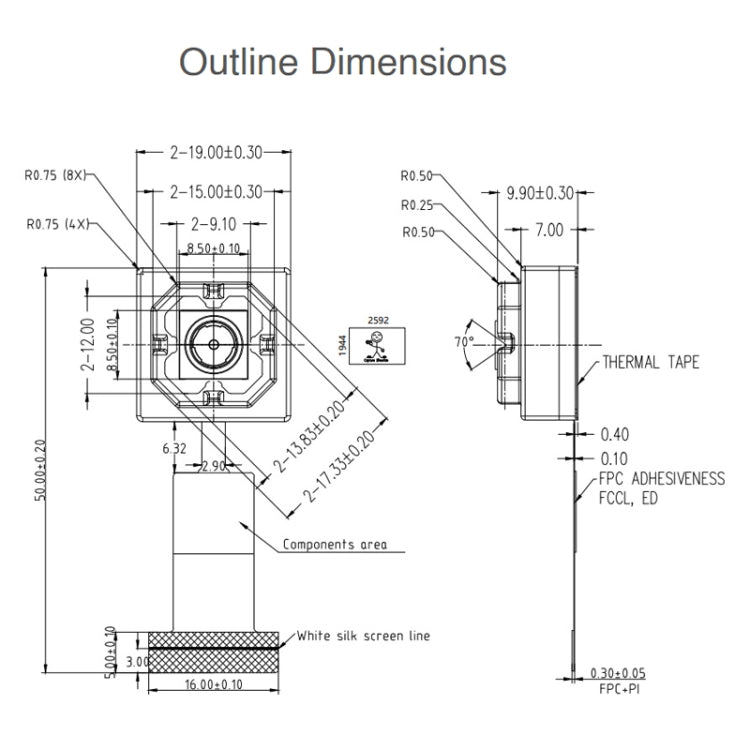 Waveshare 5MP OV5647 Optical Image Stabilization Camera Module for Raspberry Pi by WAVESHARE
