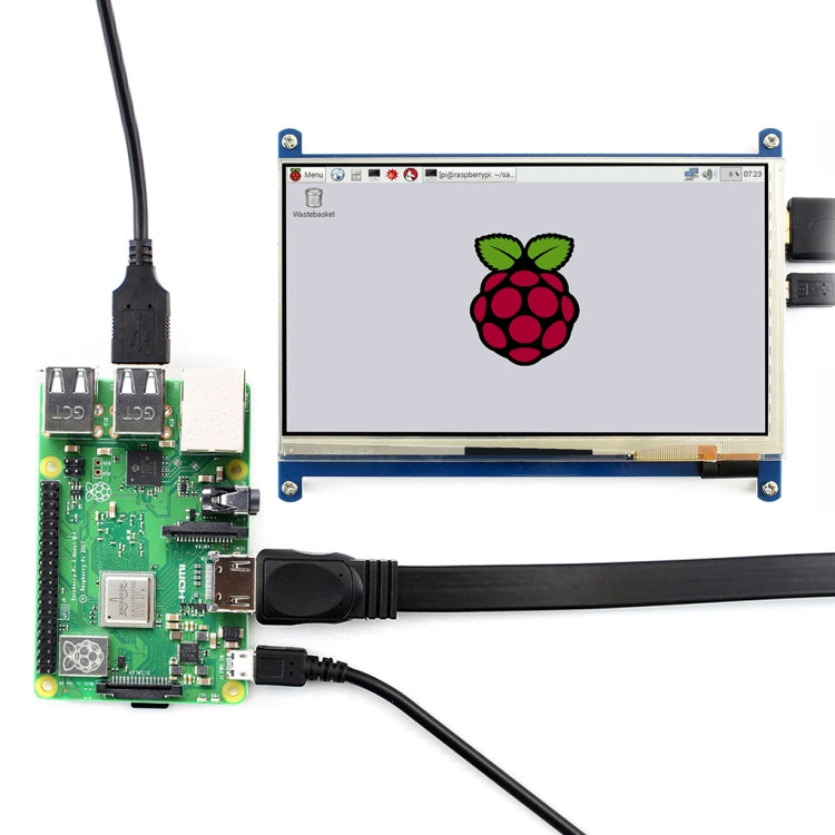 WAVESHARE 7 Inch HDMI LCD (C) 1024x600 Touch Screen for Raspberry Pi with Bicolor Case - LCD & LED Display Module by buy2fix | Online Shopping UK | buy2fix