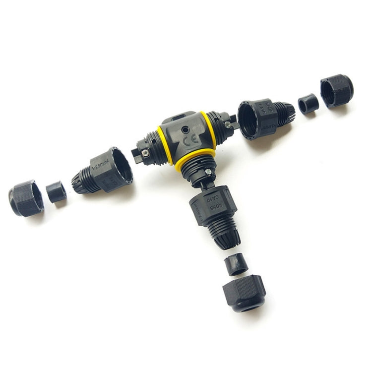 XYT21 IP68 Waterproof 3 Pin T-type Cable Connector - Connector & Plug by buy2fix | Online Shopping UK | buy2fix
