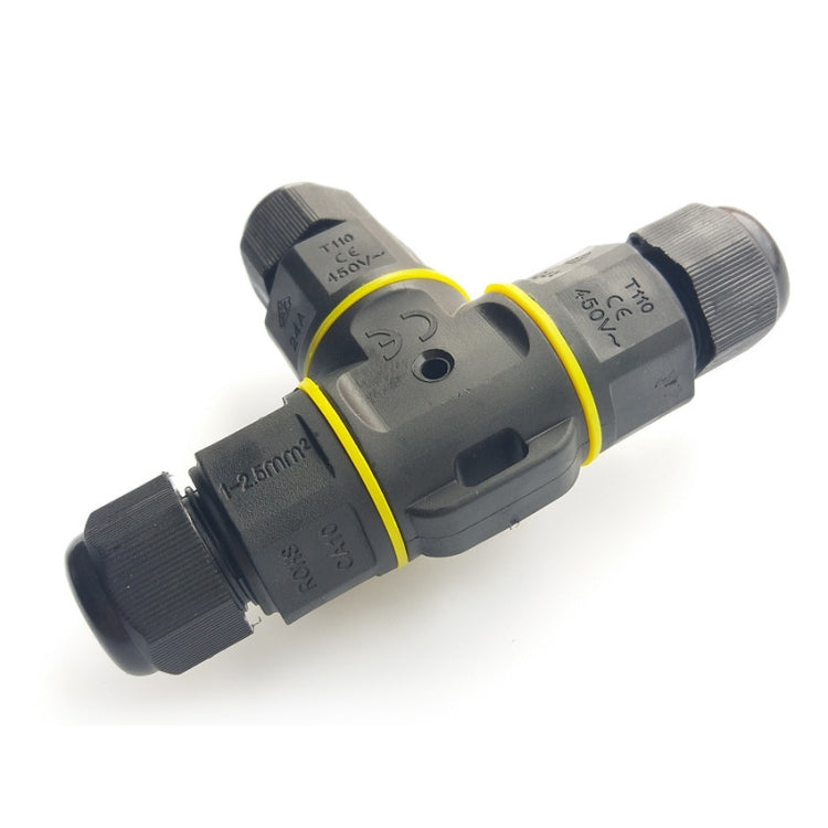 XYT21 IP68 Waterproof 3 Pin T-type Cable Connector - Connector & Plug by buy2fix | Online Shopping UK | buy2fix
