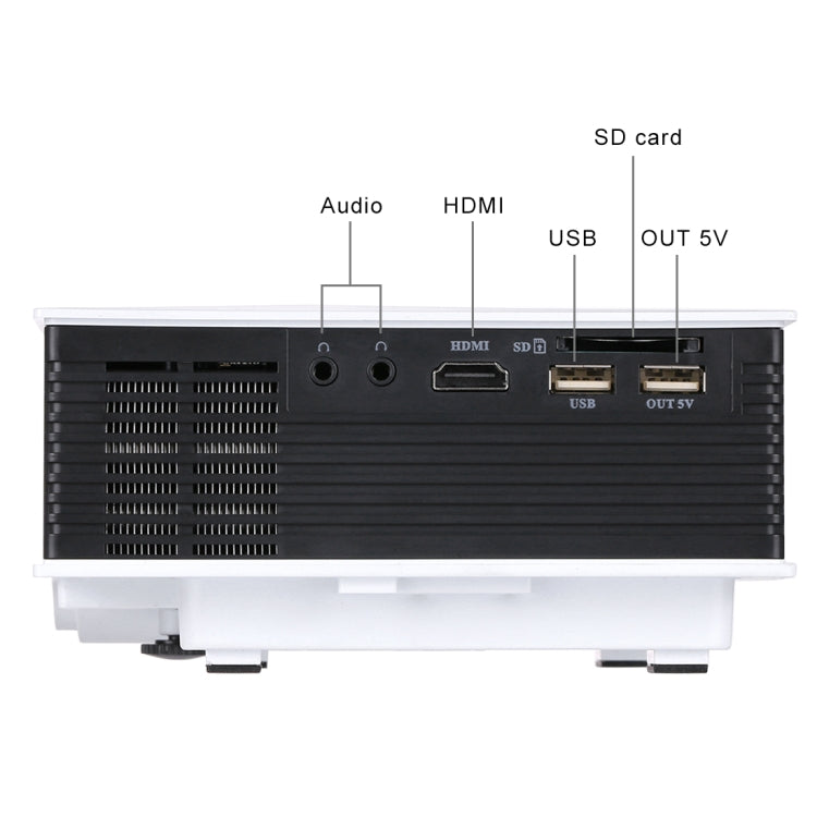 UC68 1200 Lumens HD 800 x 480 Digital LED Projector with Remote Control, Support USB / SD / VGA / HDMI(White) - LED Projector by buy2fix | Online Shopping UK | buy2fix