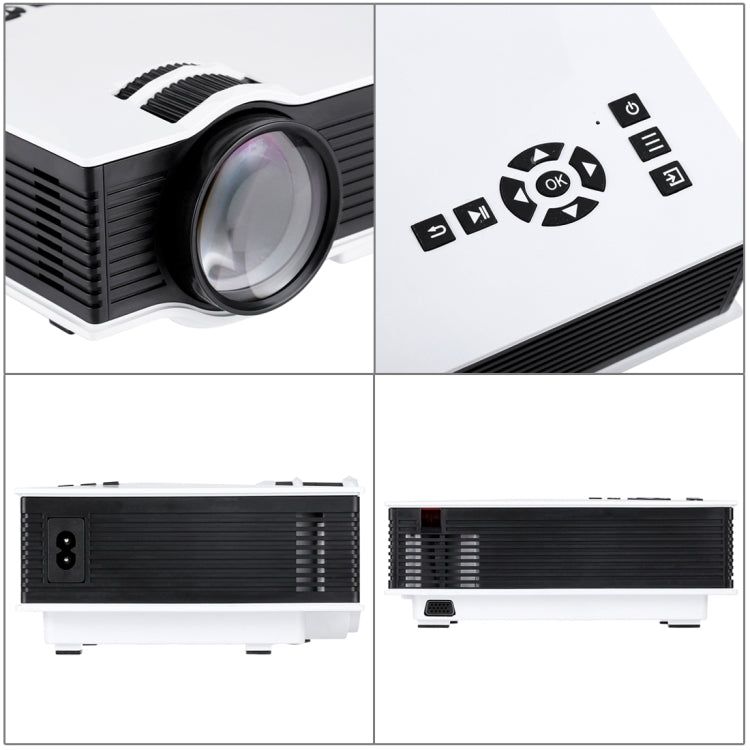 UC68 1200 Lumens HD 800 x 480 Digital LED Projector with Remote Control, Support USB / SD / VGA / HDMI(White) - LED Projector by buy2fix | Online Shopping UK | buy2fix