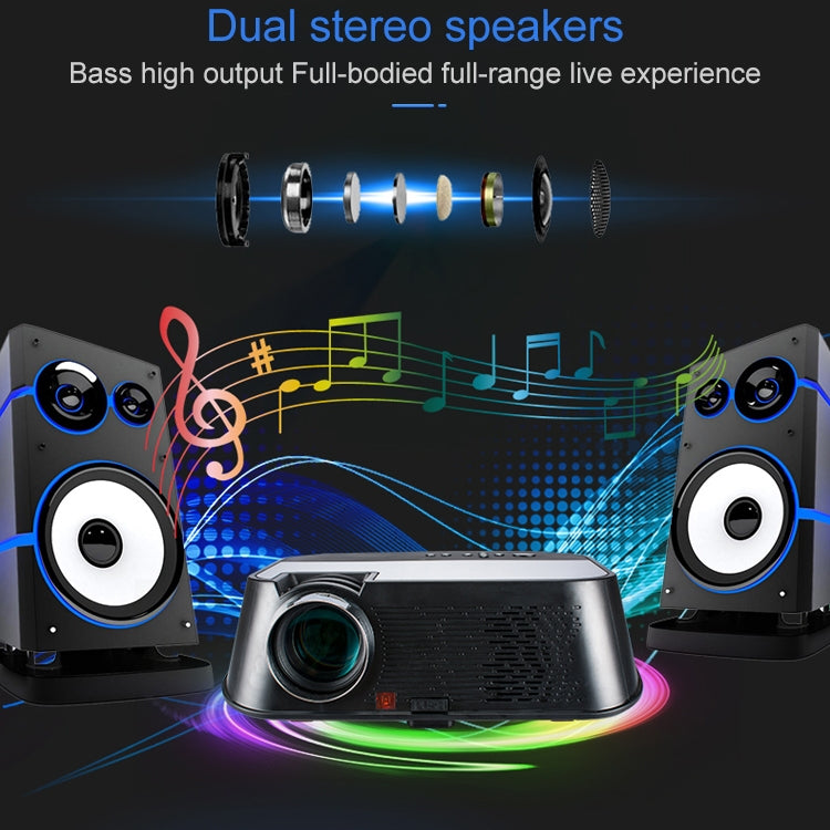 VS626 Android 3500ANSI Lumens 1080*720 Resolution LED+LCD Technology Smart Projector, Support AV / HDMI / SD Card / USB / VGA (Gold) - LED Projector by buy2fix | Online Shopping UK | buy2fix
