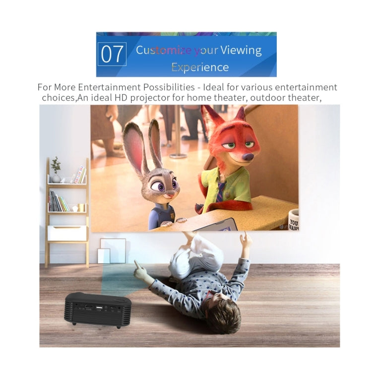 A2000 Portable Projector 800 Lumen LCD Home Theater Video Projector, Support 1080P, EU Plug (White) - LED Projector by buy2fix | Online Shopping UK | buy2fix